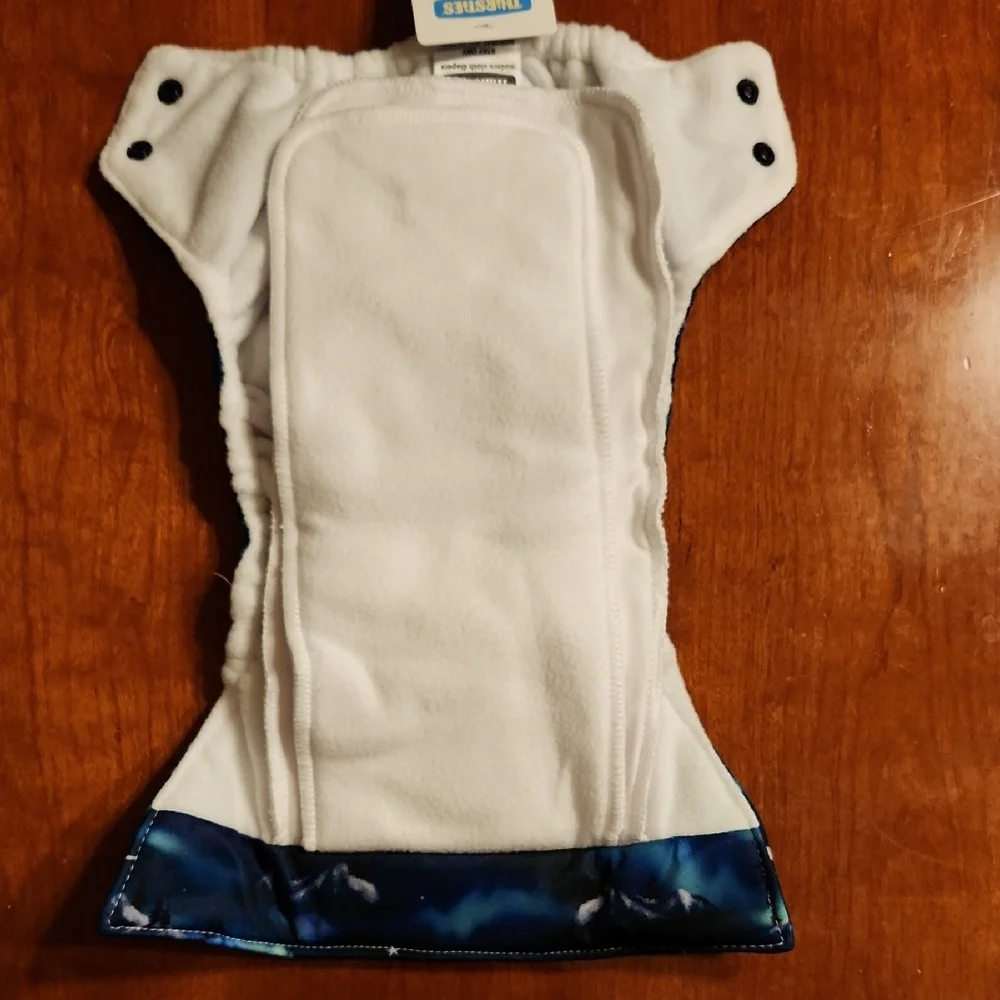 Thirsties Aurora Borealis Limited Print Natural Stay Dry AIO Cloth Diaper